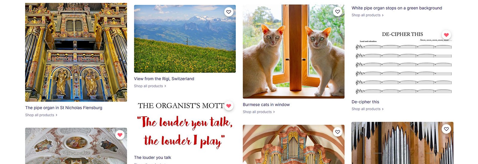 Selection of Jenny Setchell’s photography and designs in the Redbubble shop
